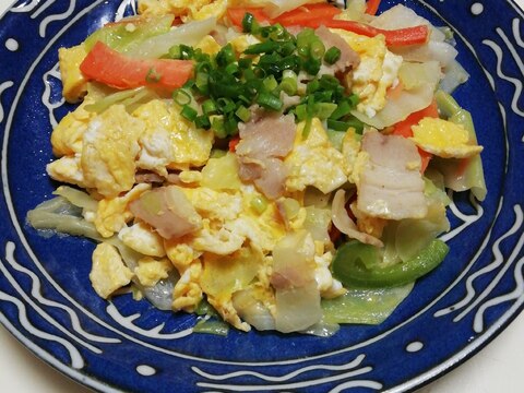 簡単♪肉野菜の卵炒め